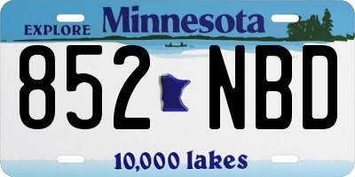MN license plate 852NBD
