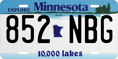 MN license plate 852NBG