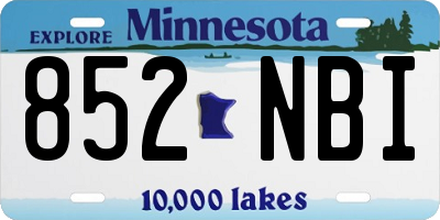 MN license plate 852NBI
