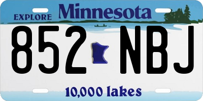 MN license plate 852NBJ