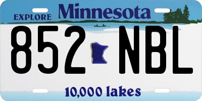 MN license plate 852NBL
