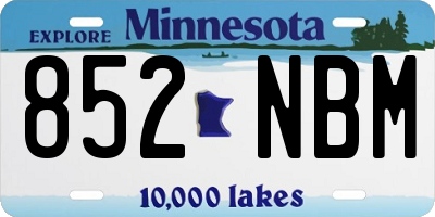 MN license plate 852NBM