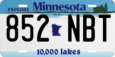 MN license plate 852NBT