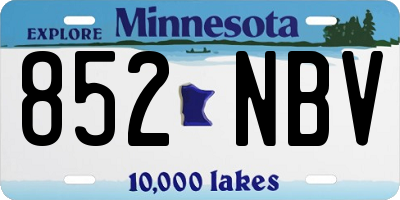 MN license plate 852NBV