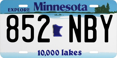 MN license plate 852NBY