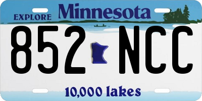 MN license plate 852NCC