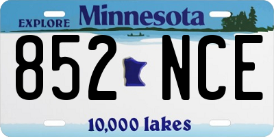 MN license plate 852NCE