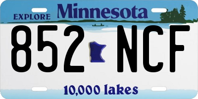 MN license plate 852NCF
