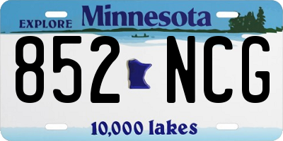 MN license plate 852NCG