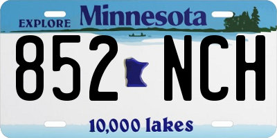MN license plate 852NCH