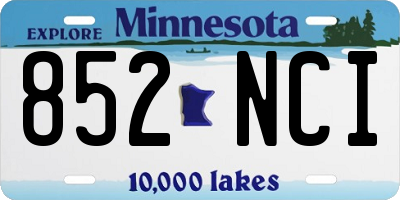 MN license plate 852NCI