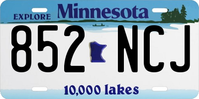 MN license plate 852NCJ