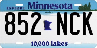 MN license plate 852NCK