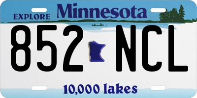 MN license plate 852NCL