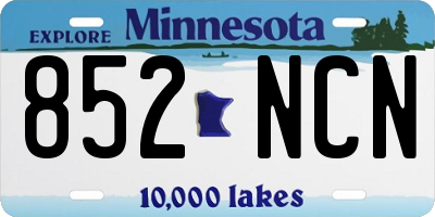MN license plate 852NCN