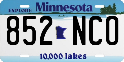 MN license plate 852NCO