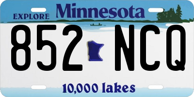 MN license plate 852NCQ