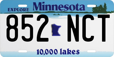MN license plate 852NCT