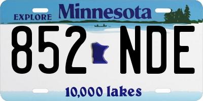 MN license plate 852NDE