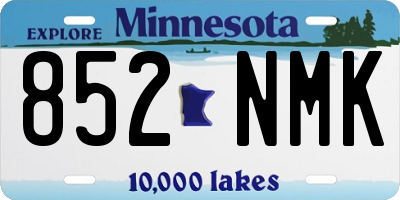 MN license plate 852NMK