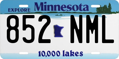 MN license plate 852NML