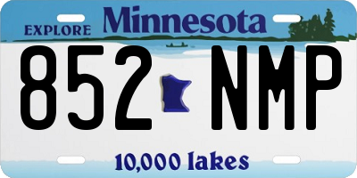 MN license plate 852NMP