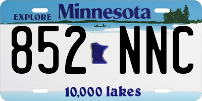 MN license plate 852NNC