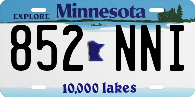 MN license plate 852NNI