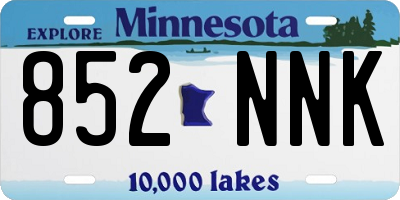 MN license plate 852NNK