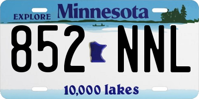 MN license plate 852NNL