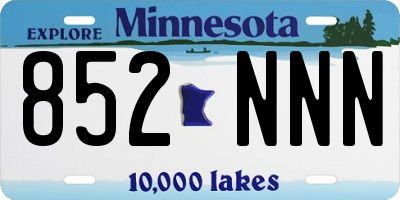 MN license plate 852NNN