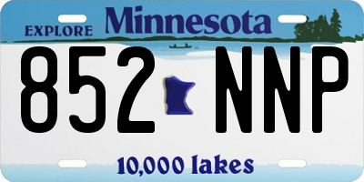 MN license plate 852NNP