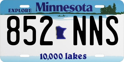MN license plate 852NNS