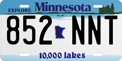 MN license plate 852NNT