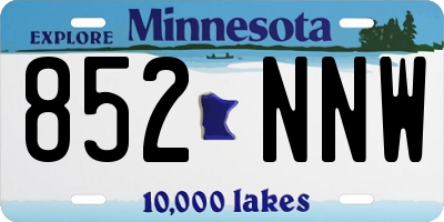 MN license plate 852NNW