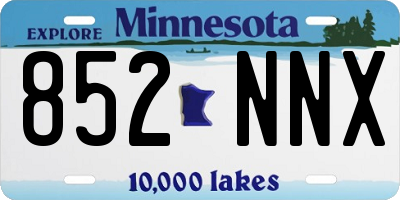 MN license plate 852NNX