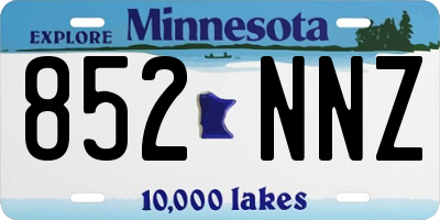 MN license plate 852NNZ