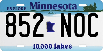 MN license plate 852NOC