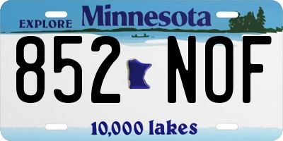 MN license plate 852NOF