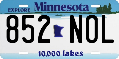 MN license plate 852NOL