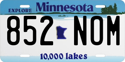 MN license plate 852NOM
