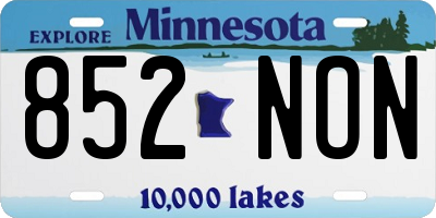 MN license plate 852NON