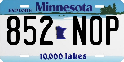 MN license plate 852NOP
