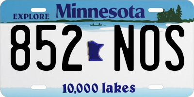 MN license plate 852NOS