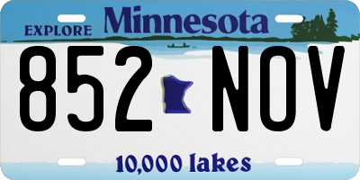 MN license plate 852NOV