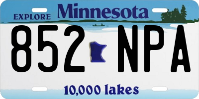 MN license plate 852NPA