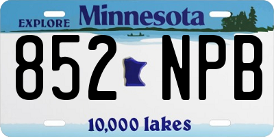 MN license plate 852NPB