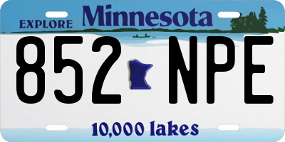 MN license plate 852NPE