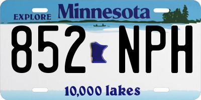 MN license plate 852NPH