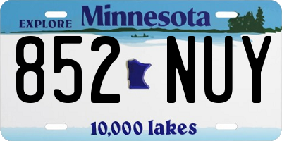 MN license plate 852NUY